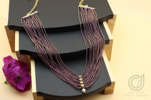 Multistrand Purple Bead Necklace - Image 2