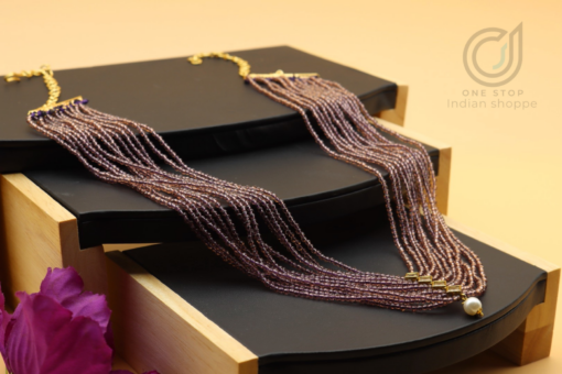 Multistrand Purple Bead Necklace